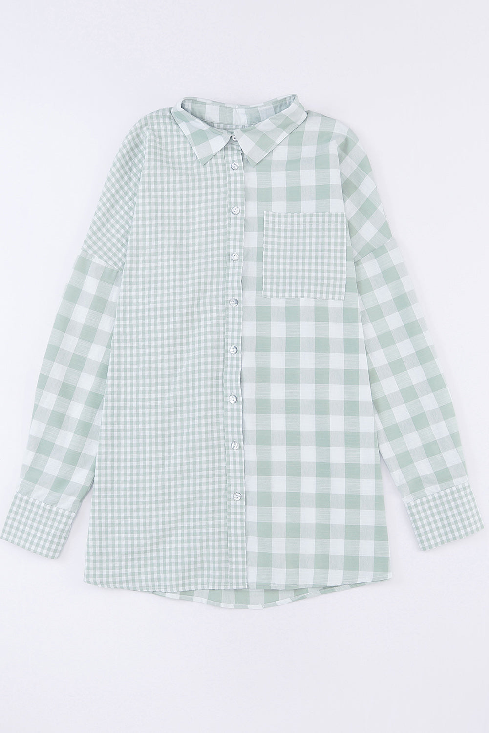 Claudia® | Long-sleeved shirt with a checked collar and pockets