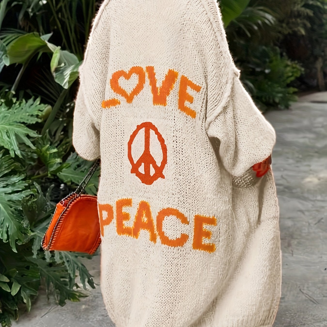 Clara® | Cardigan With Peace And Love Print