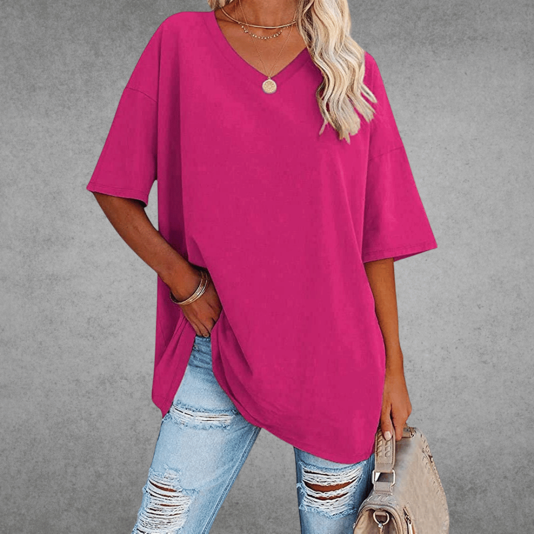 Nikita | Stylish Oversized V-Neck Shirt