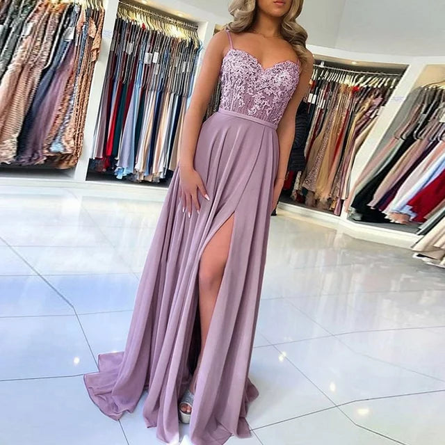 Alda® | High Slit Lace Dress