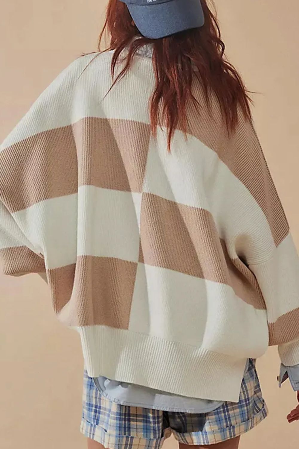 Bruna® | Color block sweater with a crew neck and long sleeves