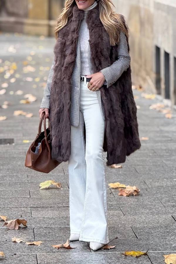 Diana® | 3/4 Chocolate Fur Vest
