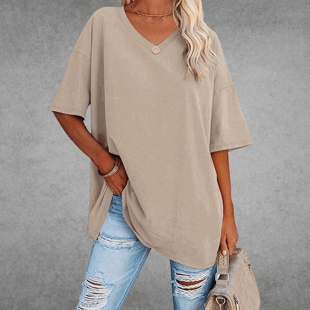Nikita | Stylish Oversized V-Neck Shirt