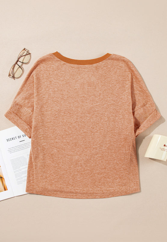 Consuelo® | Short-sleeved crew-neck T-shirt with studded heart patch