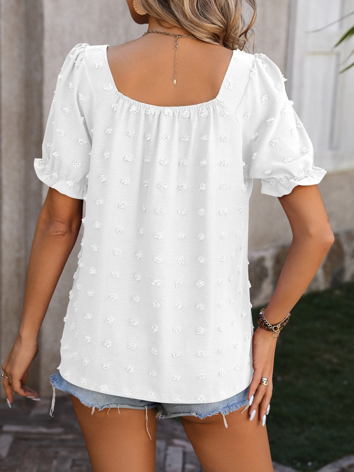 Elisa® | Swiss Dot short sleeve blouse