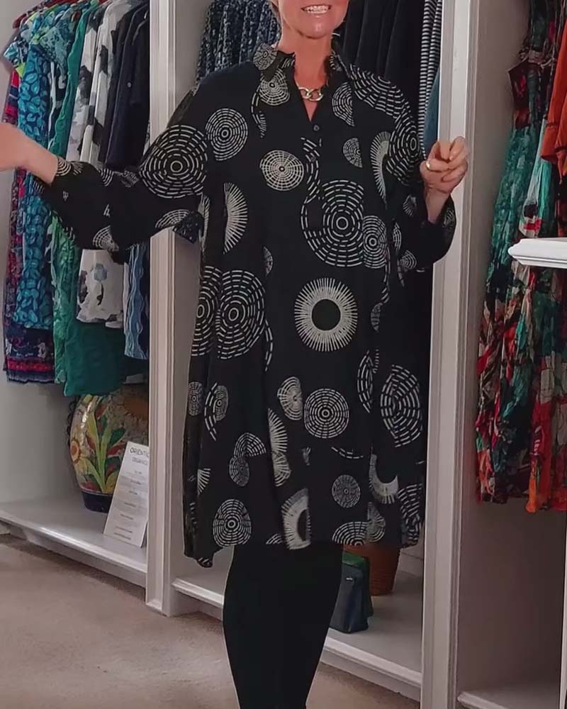 Berta | Casual dress with geometric print