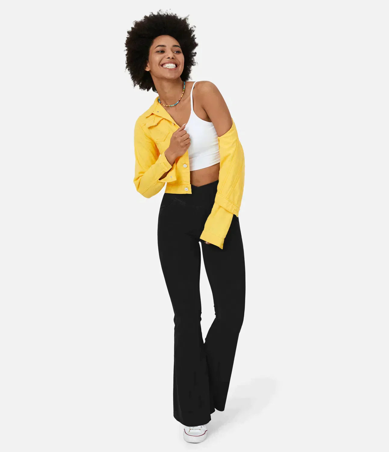 Aurora® | Women'S High-Waisted Retro Flare Pants With Crossover Waistband