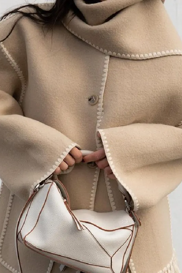 Bianca® | Scarf-Neckline Felt Woolen Coat