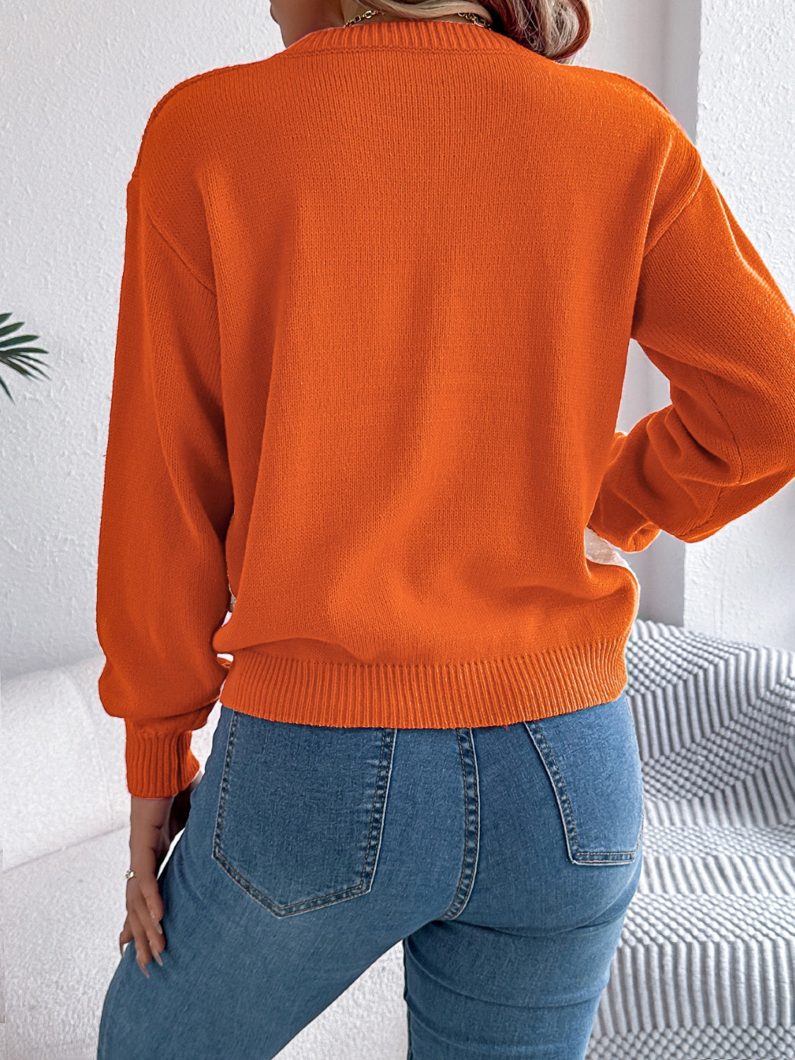Dominique® | Contrasting long-sleeved sweater with a crew neck