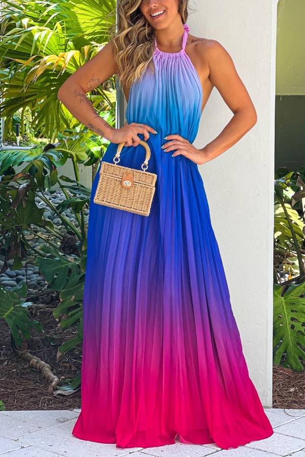 Carmen® | Pink and purple halter maxi dress