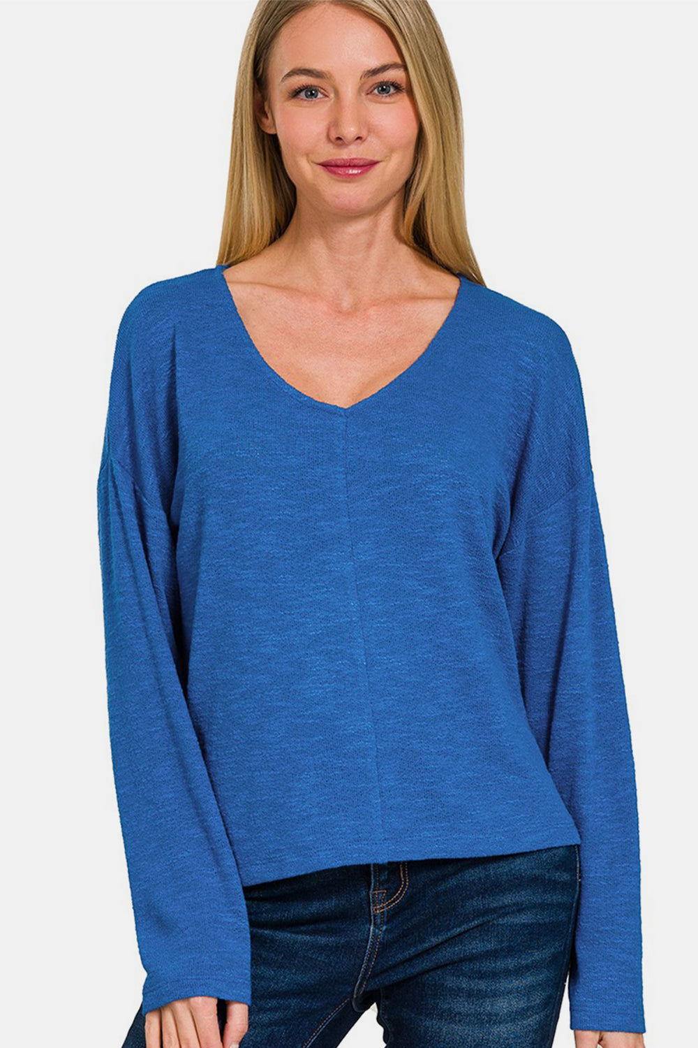 Anja® | Long-sleeved T-shirt with low shoulders