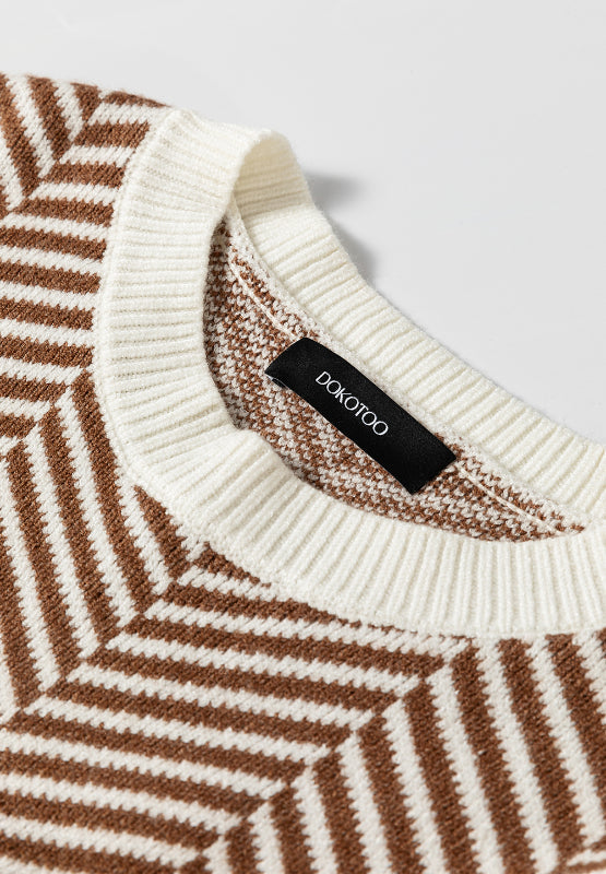 Cándida | Striped long-sleeved sweater with a crew neck