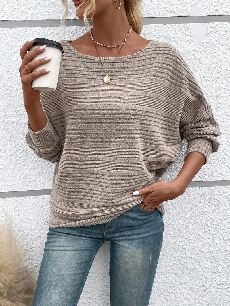 Alouette® | Casual plain-colored sweater with wide sleeves