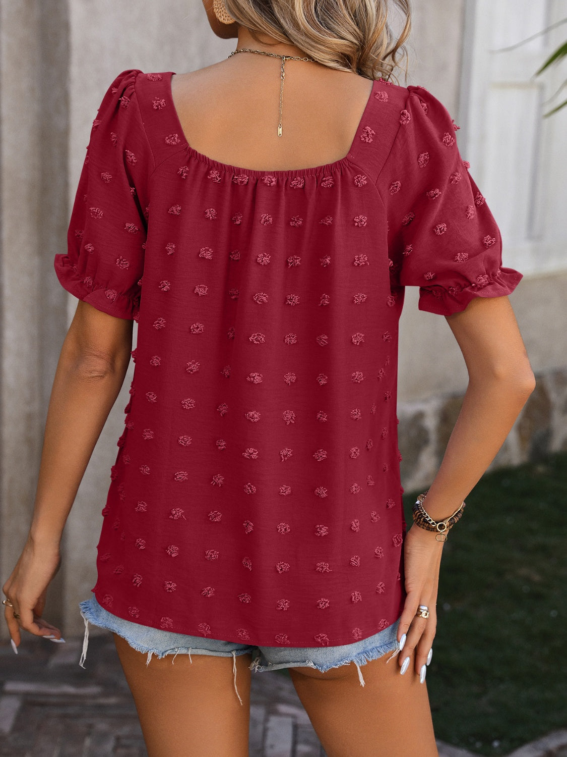 Elisa® | Swiss Dot short sleeve blouse