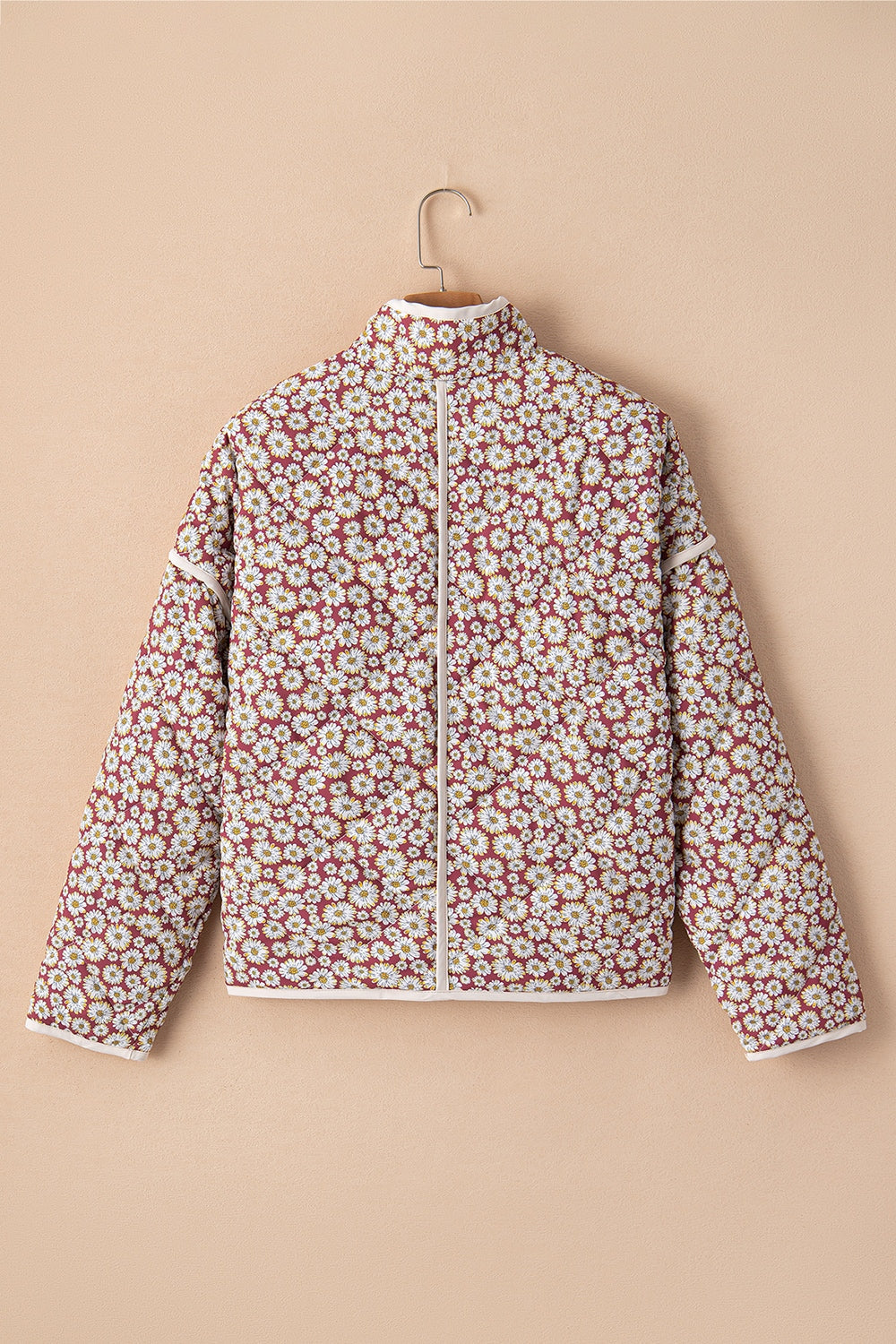 Clara® | Floral print long sleeve outerwear with snap fasteners