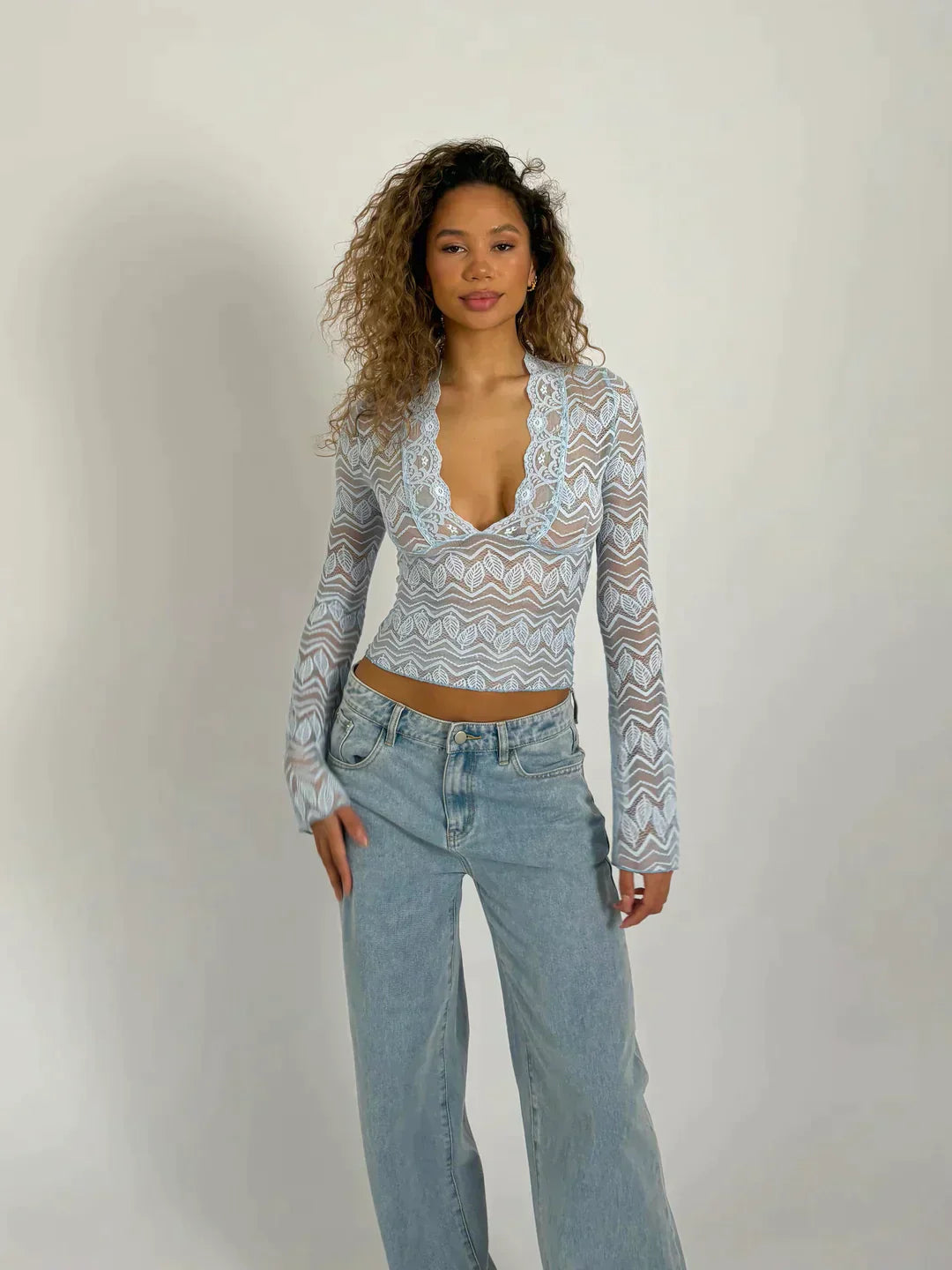 Arnelda® | Long Sleeve Lace Top