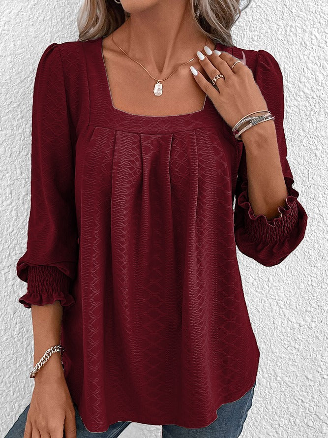 Buchert® | Cotton Blouse With A Square Neckline