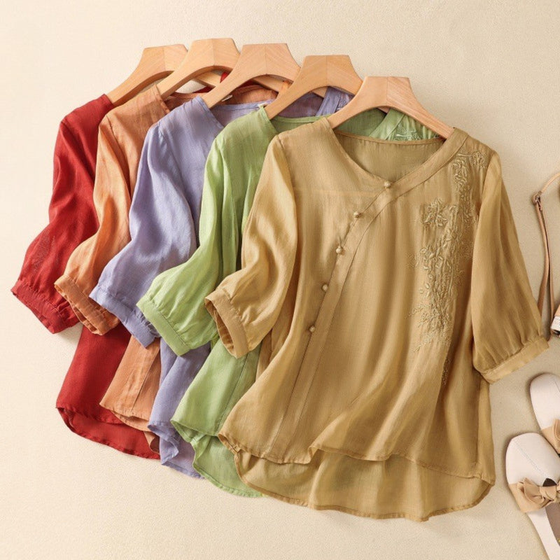 Sue | Elegant Asymmetrical Button Tunic