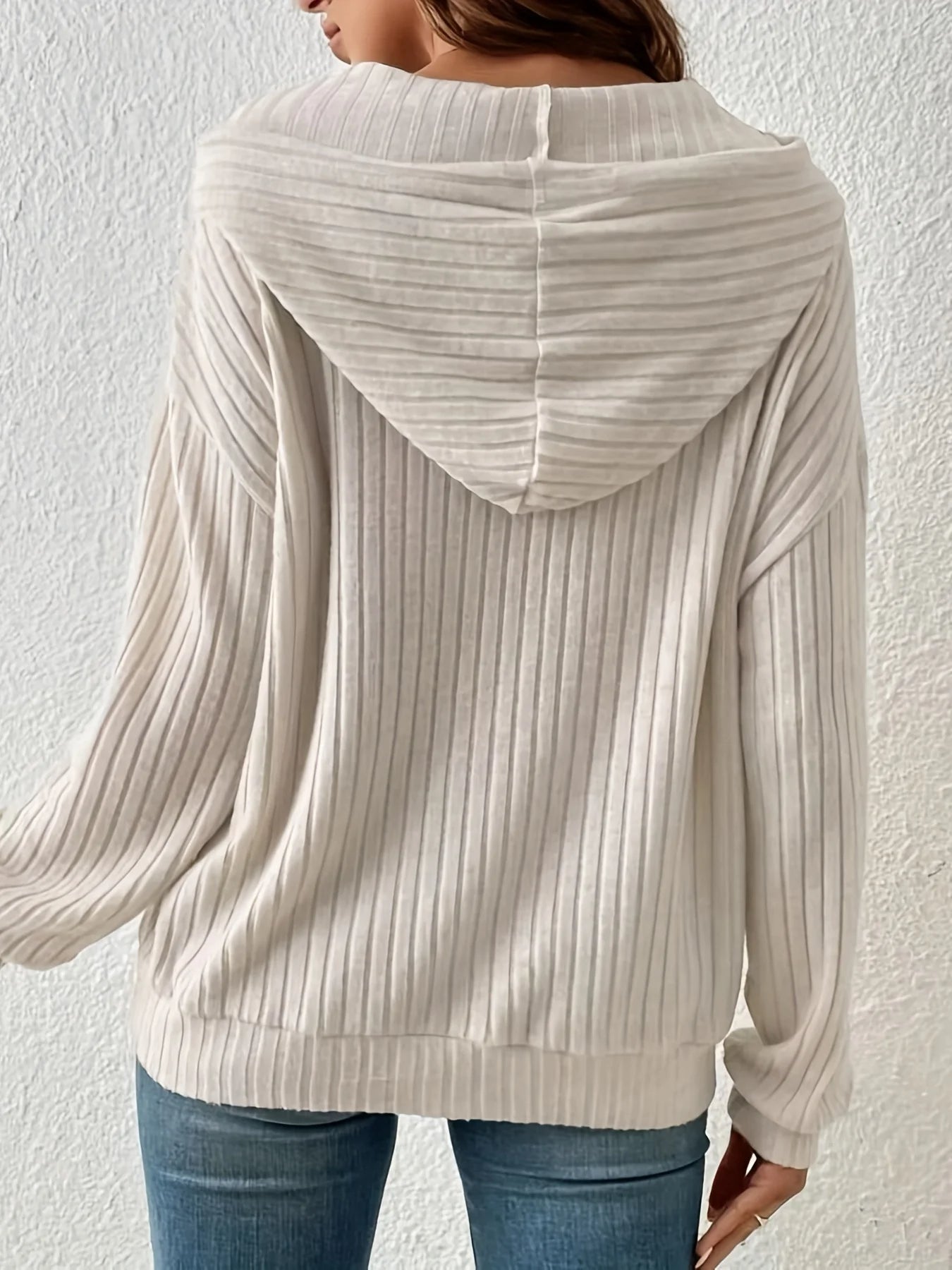 Dafne | Women's ribbed drawstring hoodie
