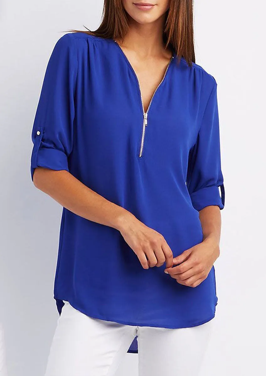 Breanna® | Chiffon Blouse With Zipper
