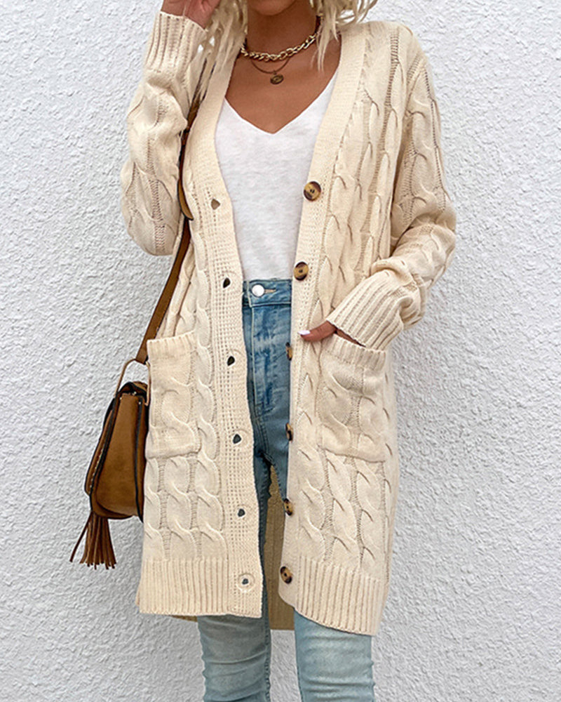 Basilisa | Long sleeve cardigan in solid color