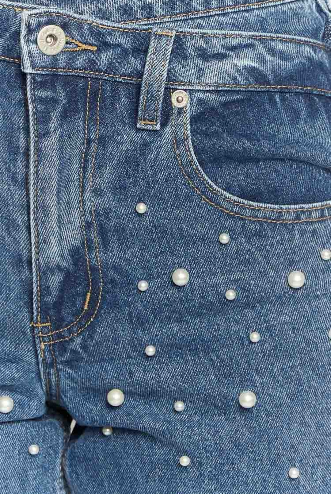 Beate® | Women'S High Waist Beaded Jeans Cargo