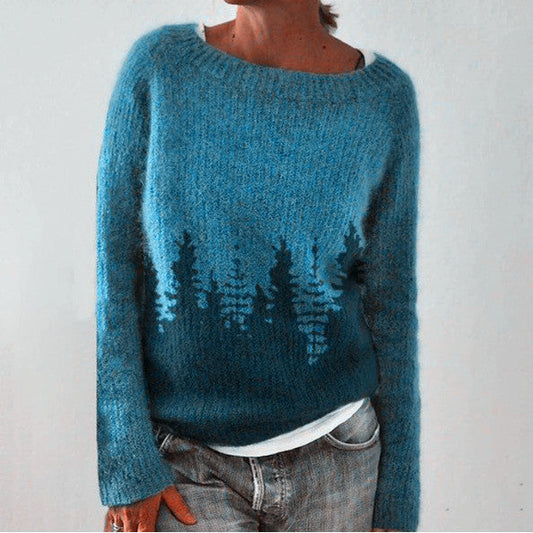 Carla | Fashionable Print Cow Neck Pullover for Women