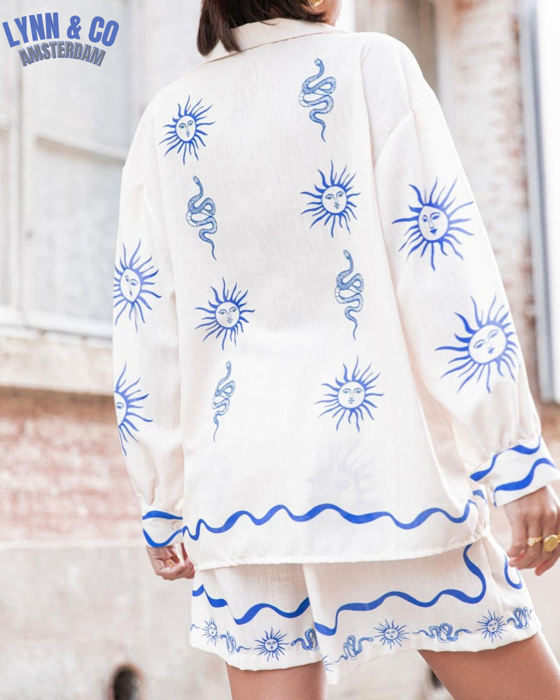 Celeste® | Elegant top with long sleeves and shorts