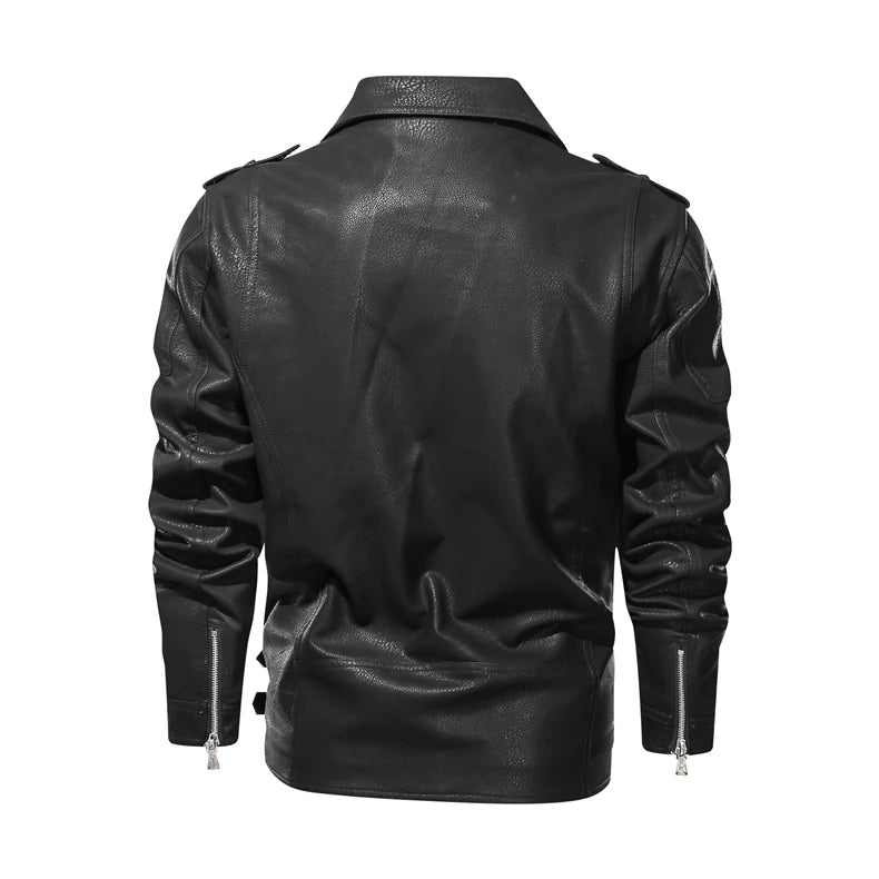 Ruben | Men's Slim-Fit Faux Leather Biker Jacket