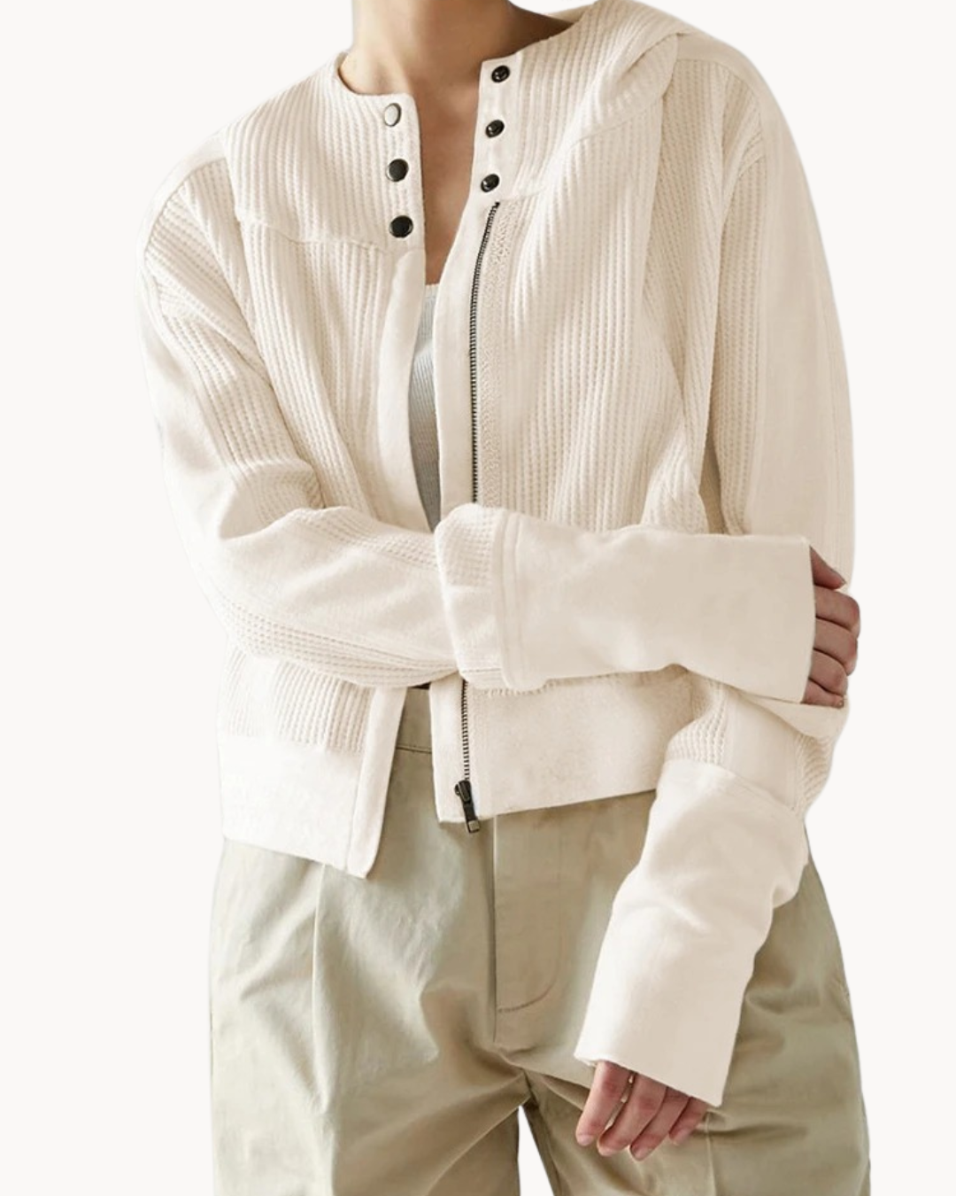 Ariana® | Luxurious Soft Fabric With Ruffle Pockets Women's Jacket