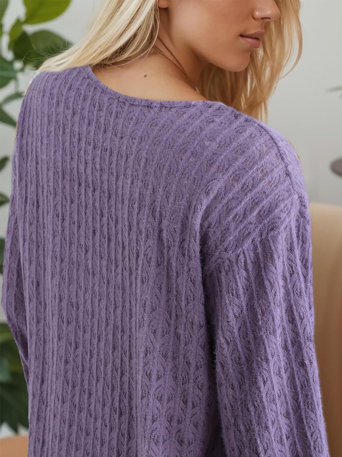 Aurora® | Long sleeve top with crisscross necklines