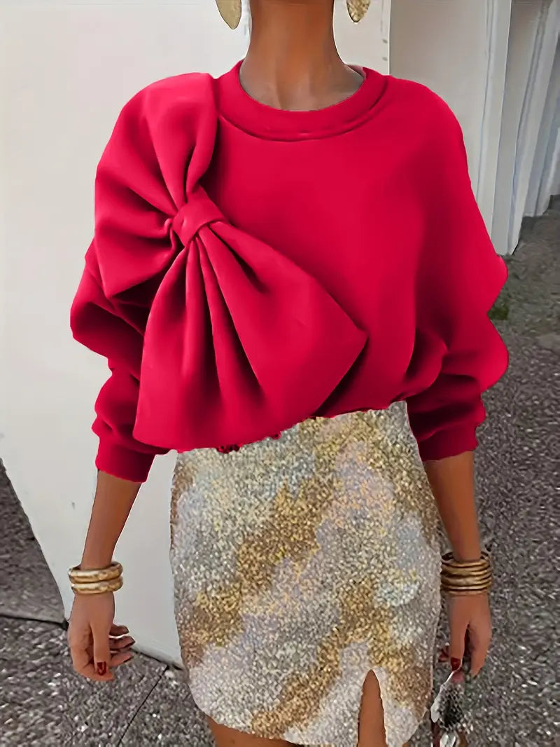 Blythe® | Oversized cotton sweater with bow