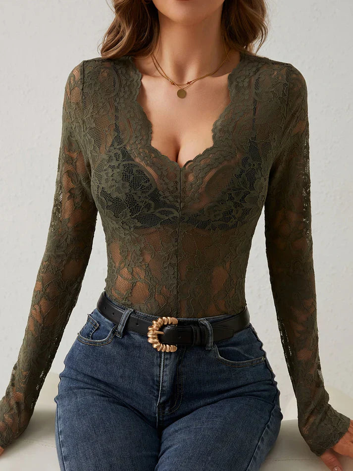 Buckey® | Long Sleeve Top With V-Neck And Lace