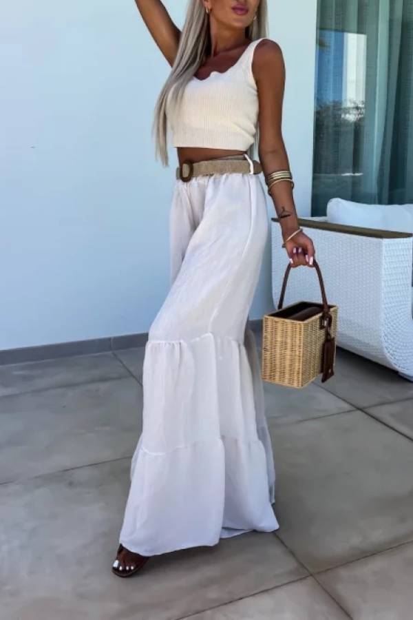 Dolores® | Casual elastic high waist flared trousers