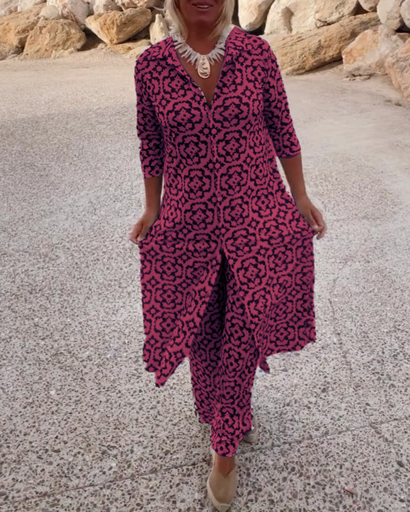 Michelle | Elegant Printed Two-Piece Set for Everyday Style