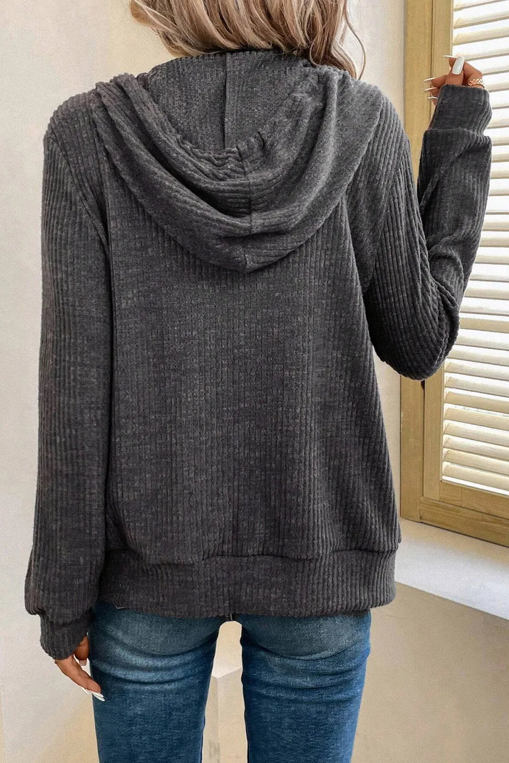 Bernadette® | Long sleeve hooded jacket with drawstring and zip fastening