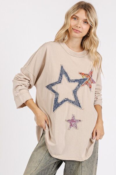 Cielo® | Long sleeve t-shirt with star patch