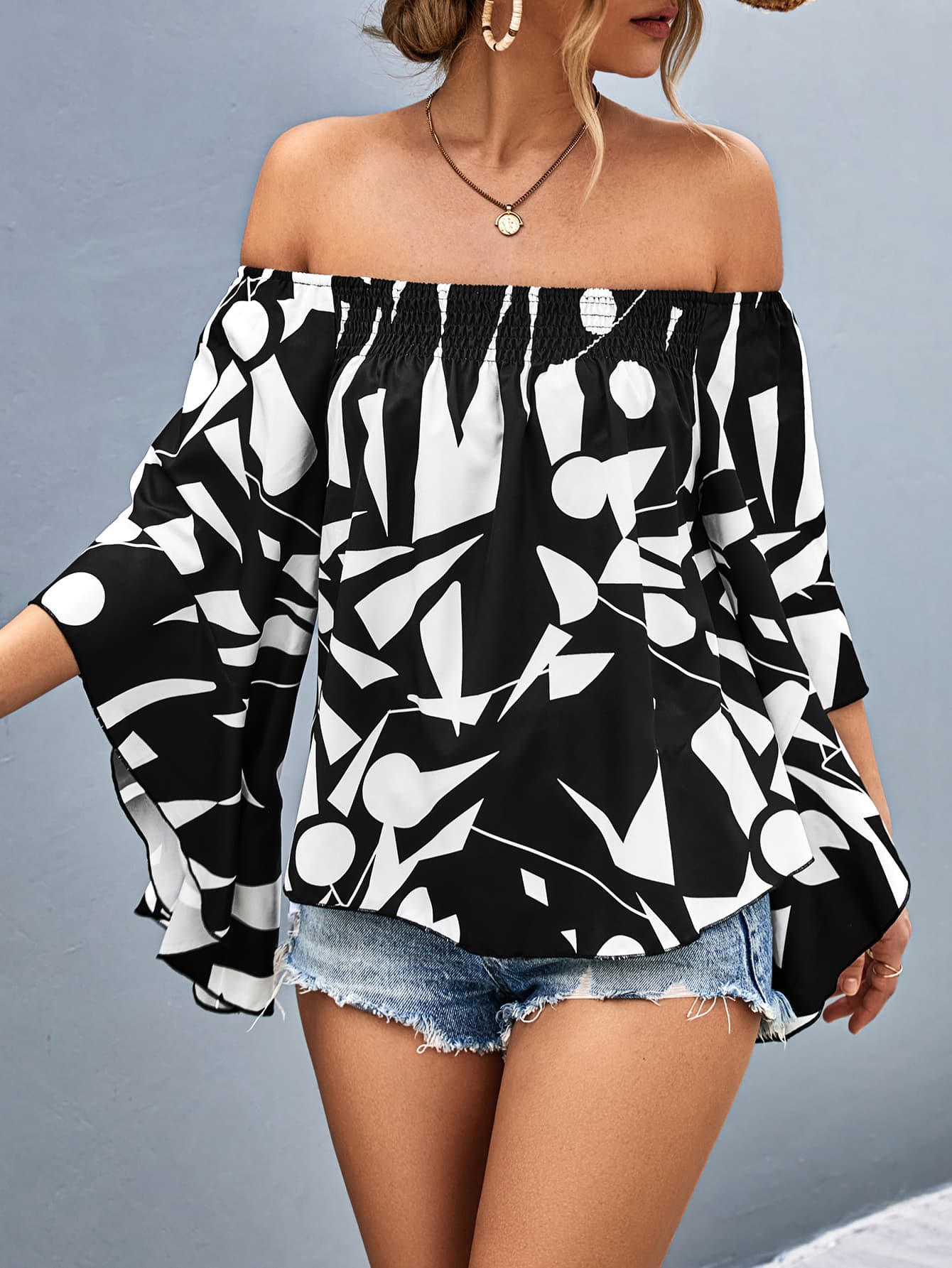 Cora® | Elegant Off-The-Shoulder Blouse With Batwing Sleeves