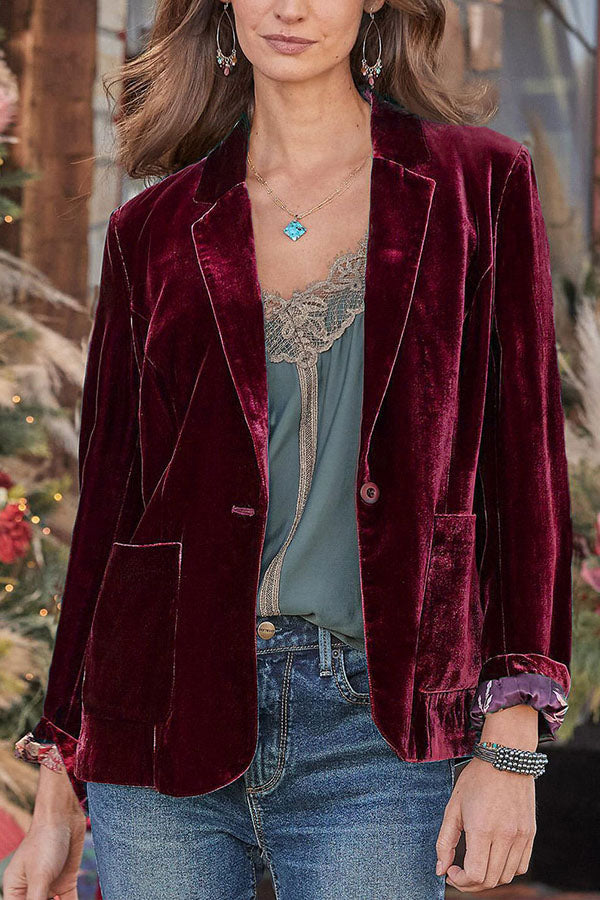 Camila® | Gold velvet crop top small suit jacket