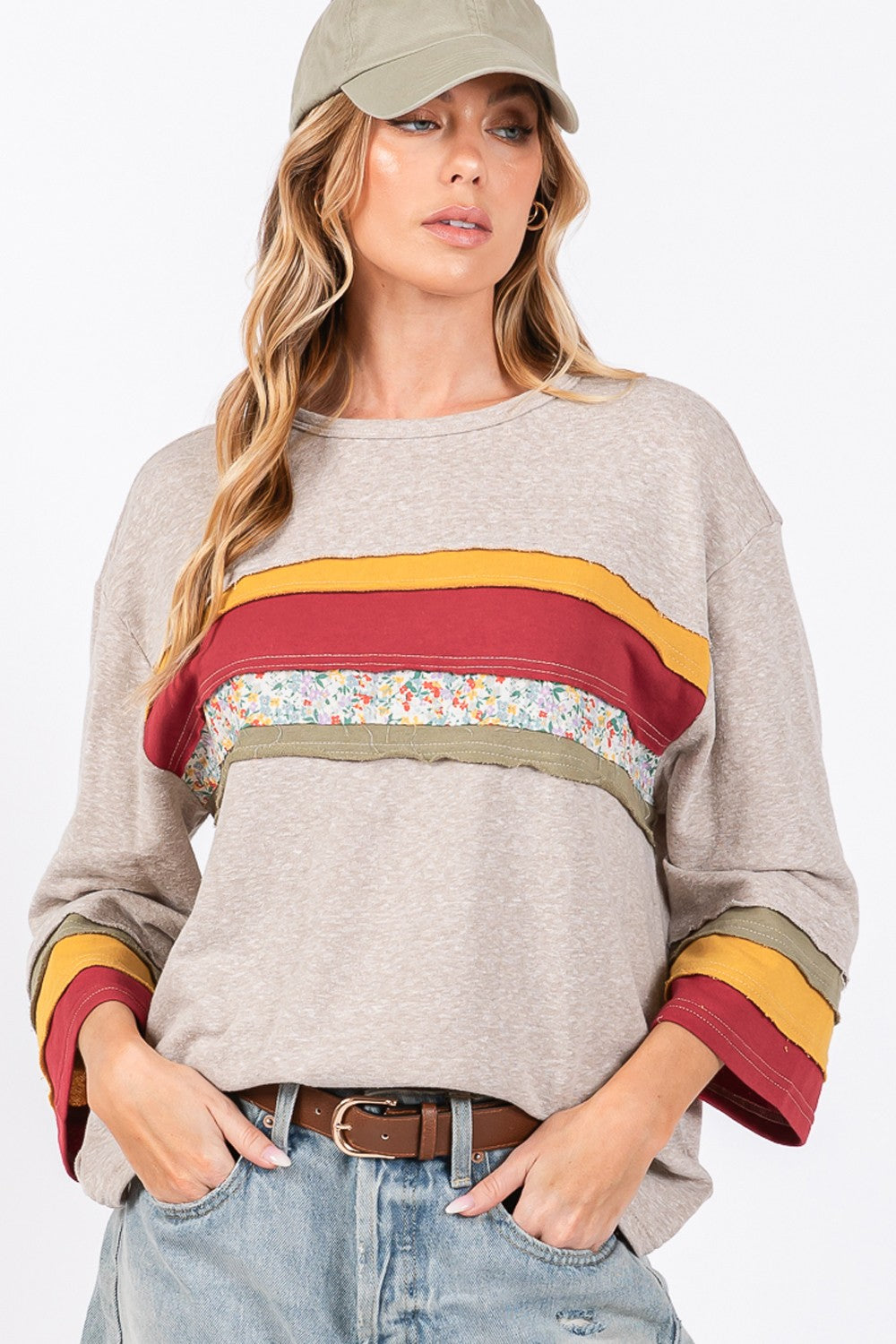 Edith® | French terry color block t-shirt