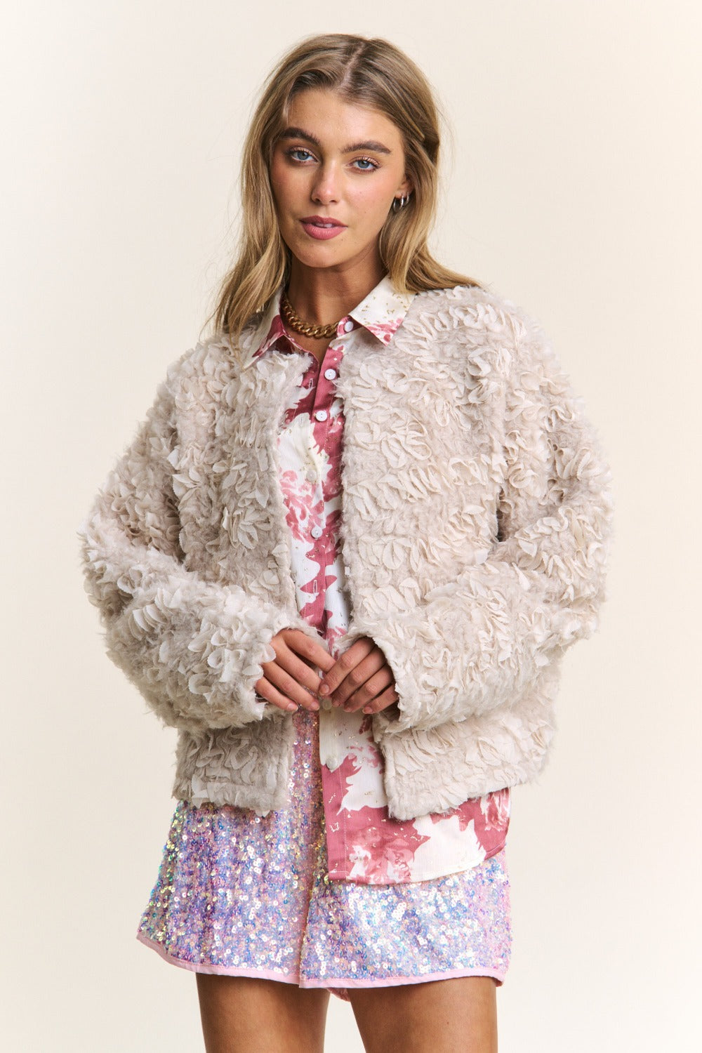 Celine® | J.NNA Chic jacket made of mixed fabrics