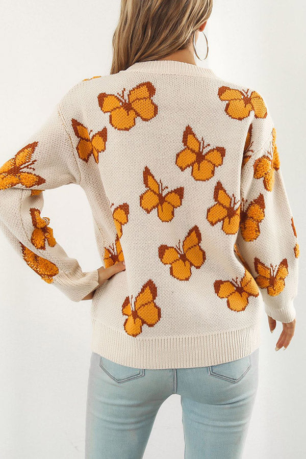 Elena® | Three-dimensional butterfly women's loose autumn and winter long-sleeved sweater