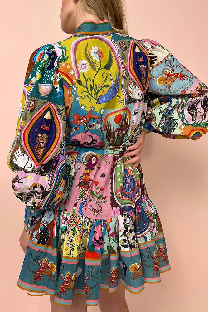 Sienna | Urban Chic Casual Graffiti Mini Dress