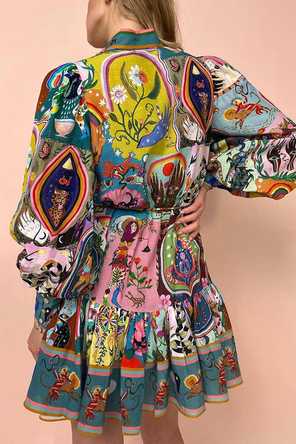 Sienna | Urban Chic Casual Graffiti Mini Dress