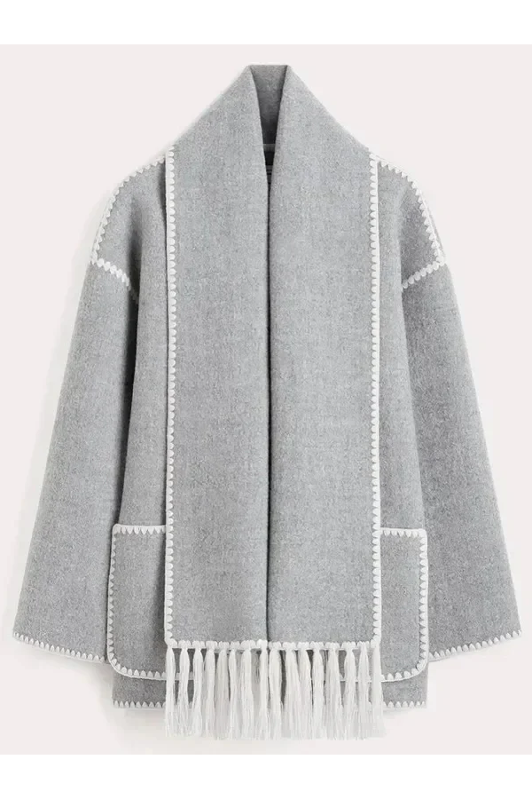 Bianca® | Scarf-Neckline Felt Woolen Coat