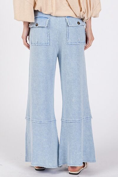 Adeline® | Structured, mineral-washed wide-leg trousers