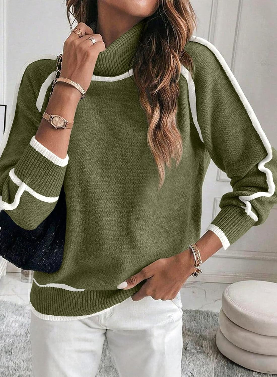 Cecilia® | High collar women's fashion knitted top autumn winter