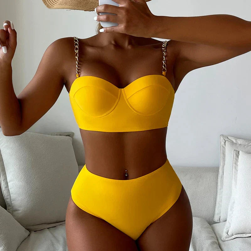 Borgia® | High Waisted Padded Two Piece Set