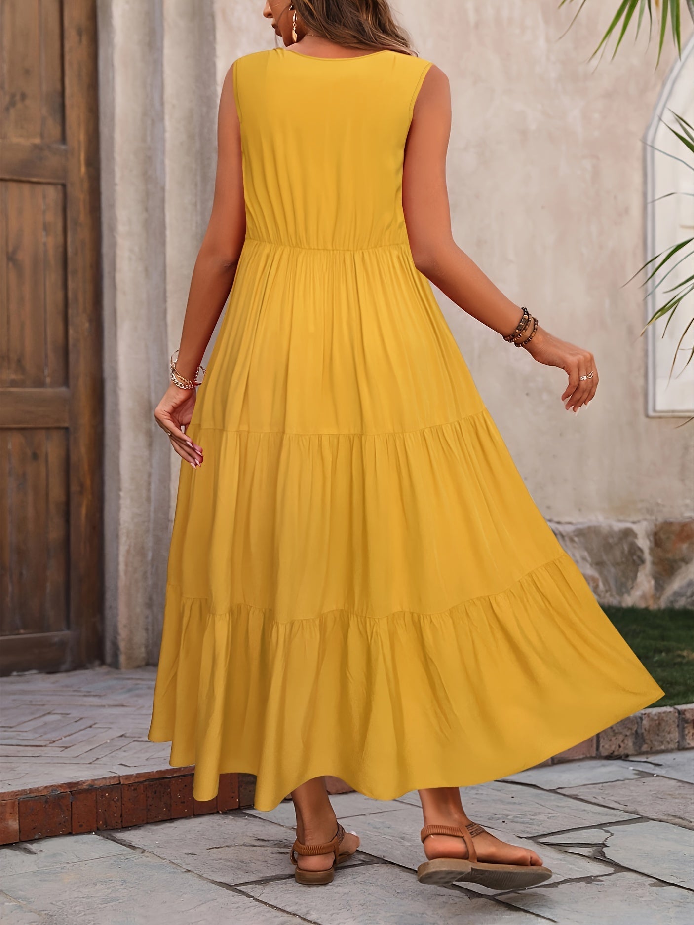 Dalia® | Flowing ruffled dress with V-neck