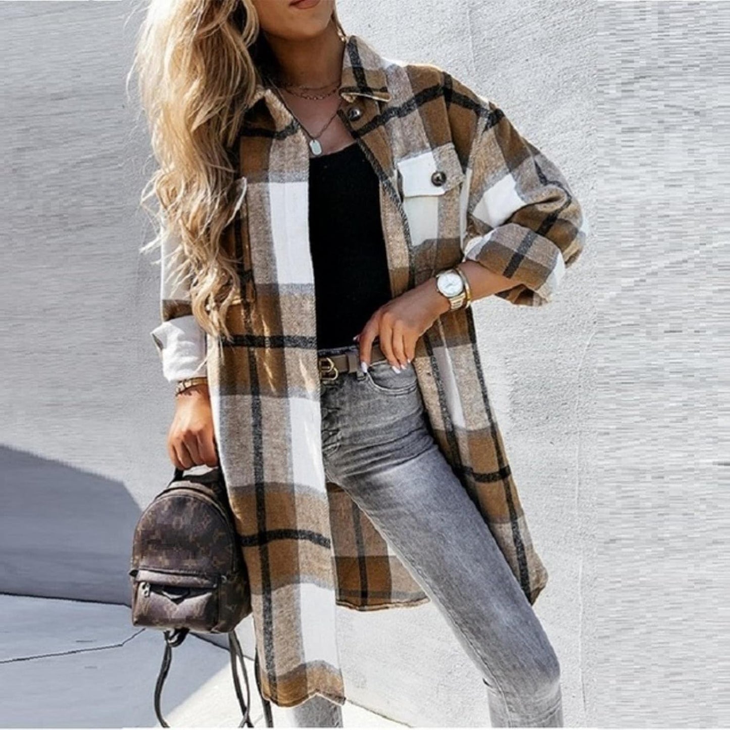 Carmen® | Elegant checked oversize cardigan